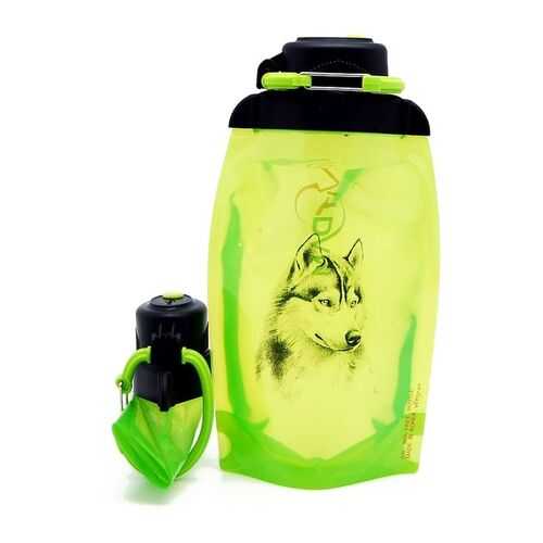 Складная эко бутылка, желто-зеленая, объём 500 мл (артикул B050YGS-1303) с рисунком в Экспедиция