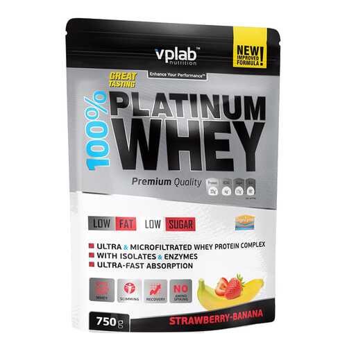 Протеин VPLab 100% Platinum Whey 750 г Strawberry-Banana в Экспедиция