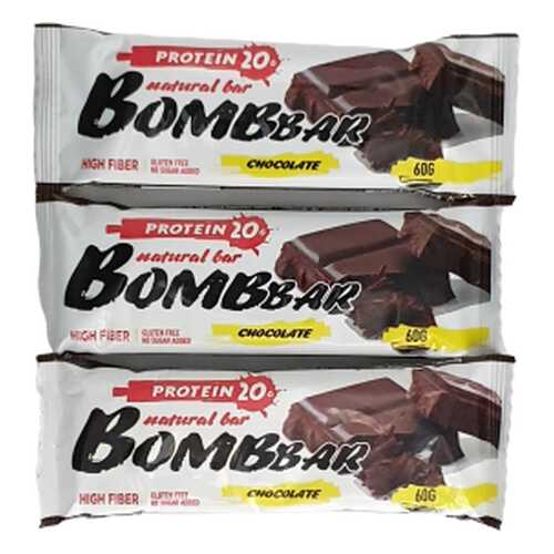 Батончик Bombbar Protein 3 60 г, 3 шт., двойной шоколад в Экспедиция