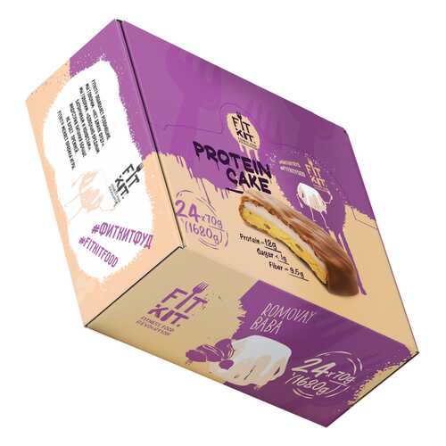 Печенье Fit Kit Protein Cake 24 70 г, 24 шт., ромовая баба в Экспедиция