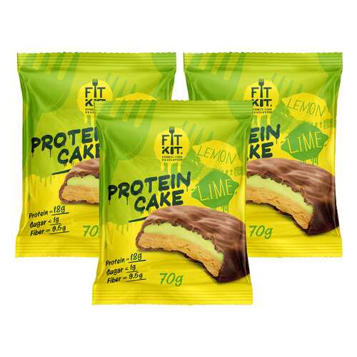 Печенье Fit Kit Protein Cake 3 70 г, 3 шт., лимон/лайм в Экспедиция