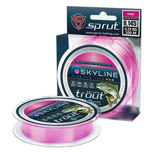 Леска монофильная Sprut Skyline Evo Tech Pro Pink 100 м, 0,185 мм, 5,65 кг в Экспедиция