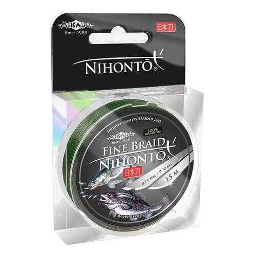 Шнур плетеный Mikado Nihonto Fine Braid 0,08 мм, 15 м, 4,95 кг green в Экспедиция