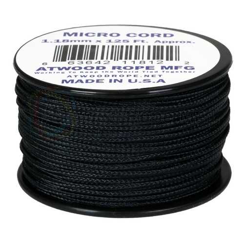 Паракорд AtwoodRope 1.18мм x 125' Micro Cord 38м (Black) в Экспедиция