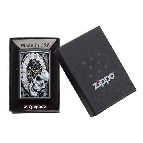 Зажигалка Zippo Skull Clock 29854 Black Matte в Экспедиция