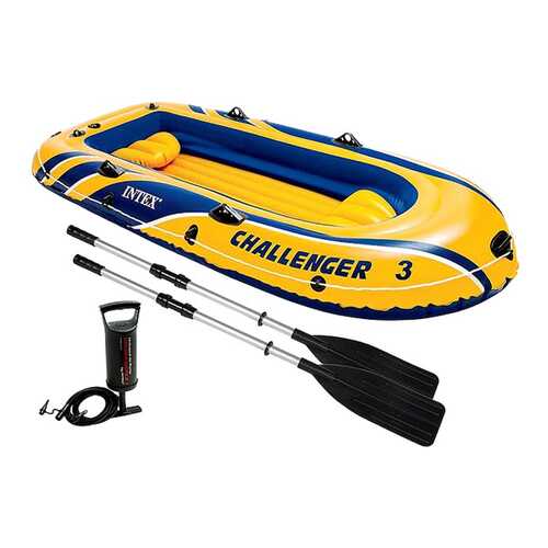 Лодка Intex Challenger 3 Set 2,95 x 1,48 м blue/yellow в Экспедиция